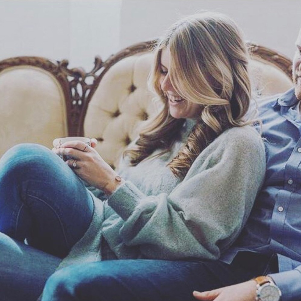 & Other Stories Light Teal Mohair Blend Sweater